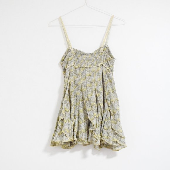 ANTHROPOLOGIE Yellow Embroidered Floral Flowy Woven Tank Top | Size S - Picture 4 of 9